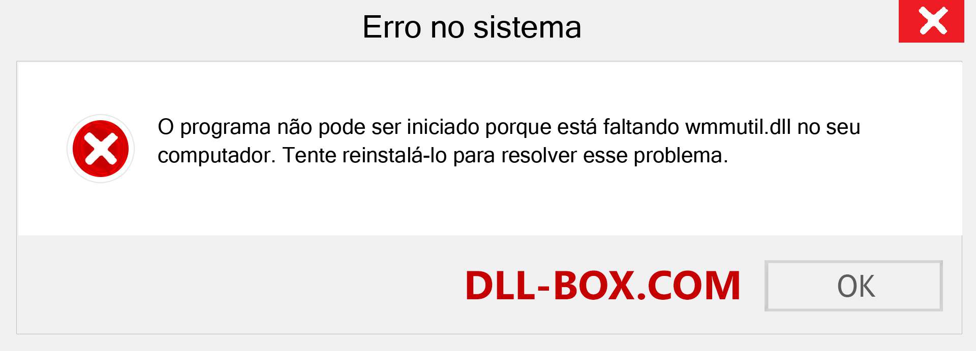 Arquivo wmmutil.dll ausente ?. Download para Windows 7, 8, 10 - Correção de erro ausente wmmutil dll no Windows, fotos, imagens