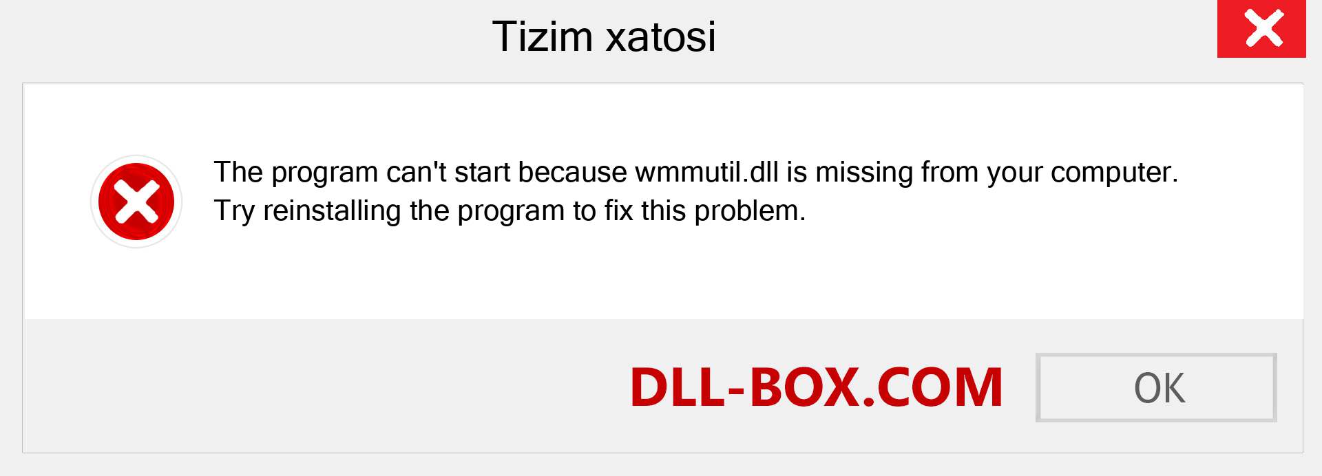 wmmutil.dll fayli yo'qolganmi?. Windows 7, 8, 10 uchun yuklab olish - Windowsda wmmutil dll etishmayotgan xatoni tuzating, rasmlar, rasmlar